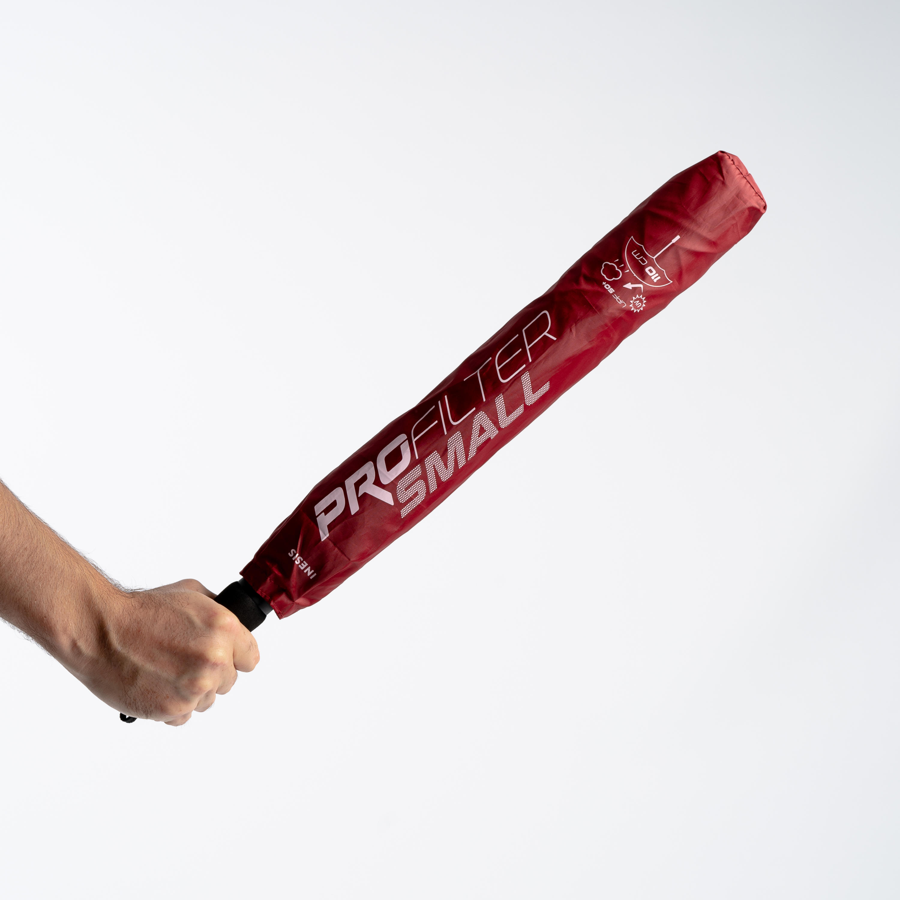 Waterproof Umbrella Small 110cm Coverage UPF50+ Sun Protection Auto Open - Red