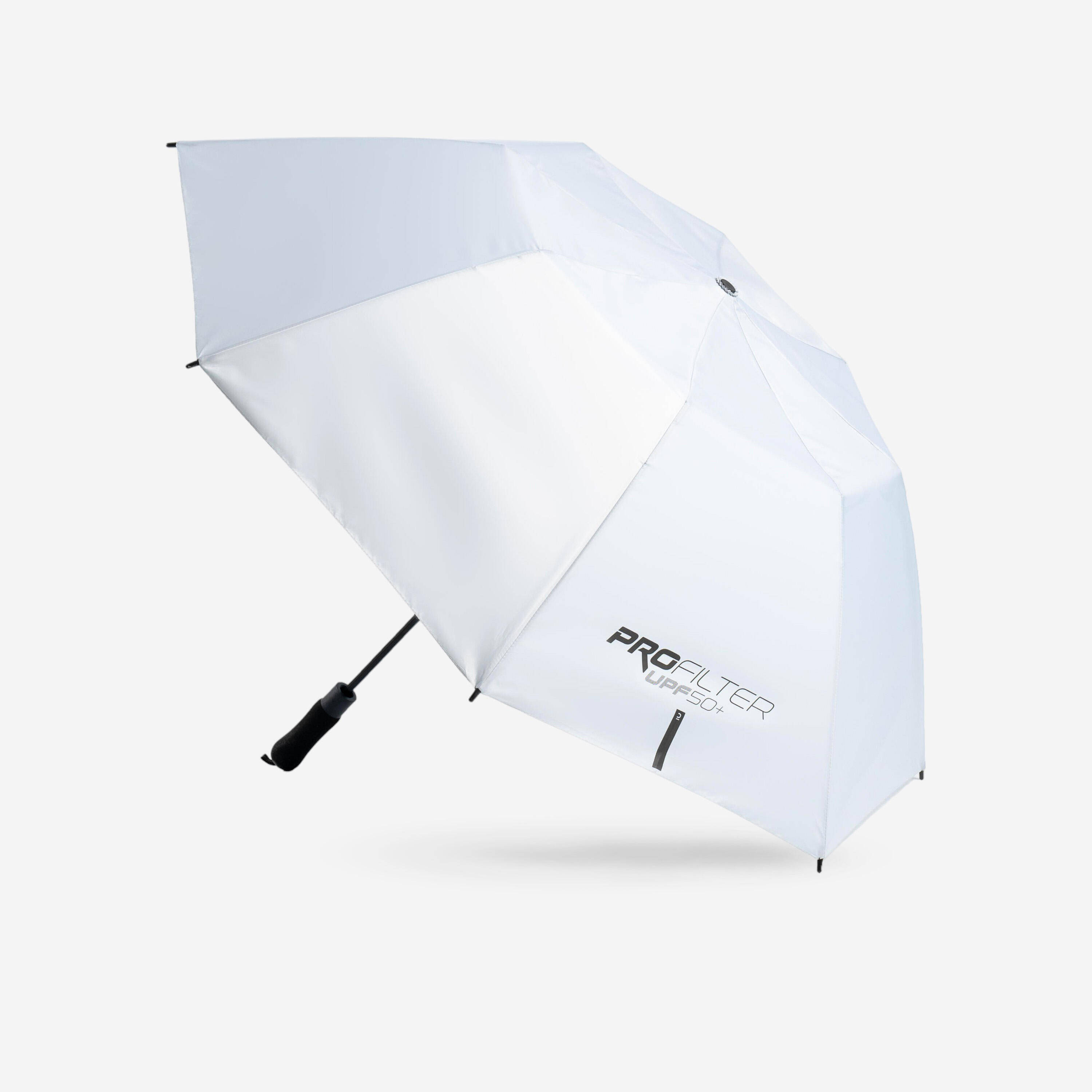Waterproof Umbrella Small 110cm Coverage UPF50+ Sun Protection Auto Open - White -  1