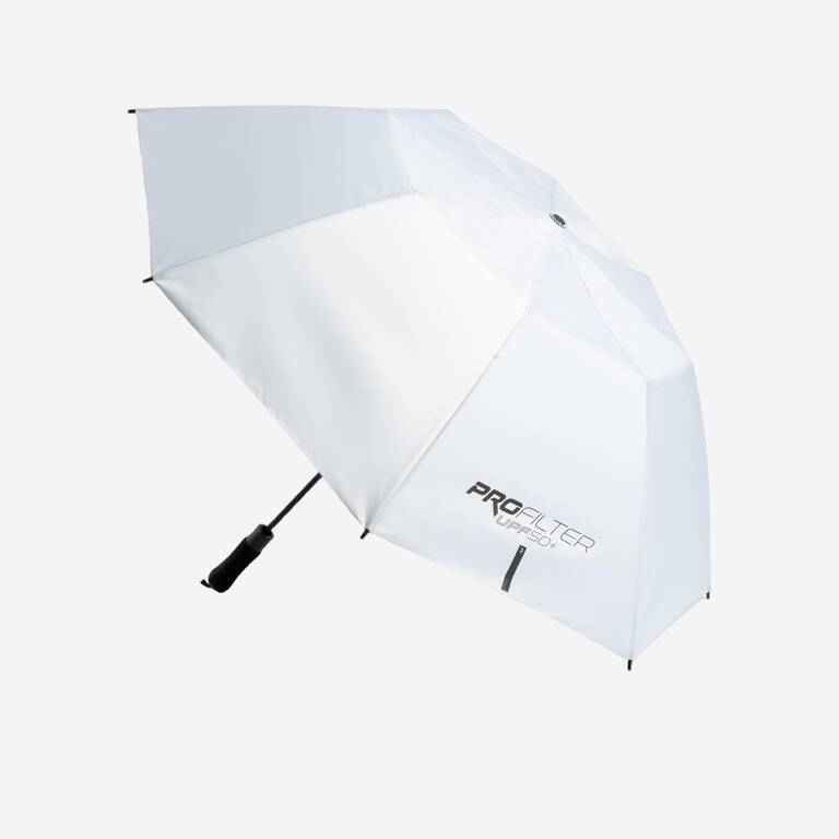 Waterproof Umbrella Small 110cm Coverage UPF50+ Sun Protection Auto Open - White