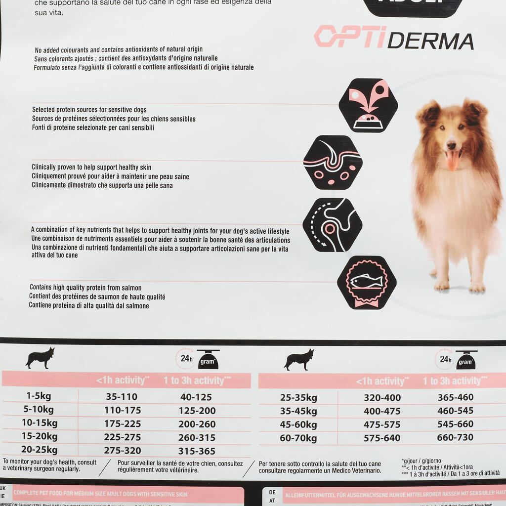 Sausā barība pieaugušiem, vidēja izmēra suņiem, lasis, Sensitive, 14 kg