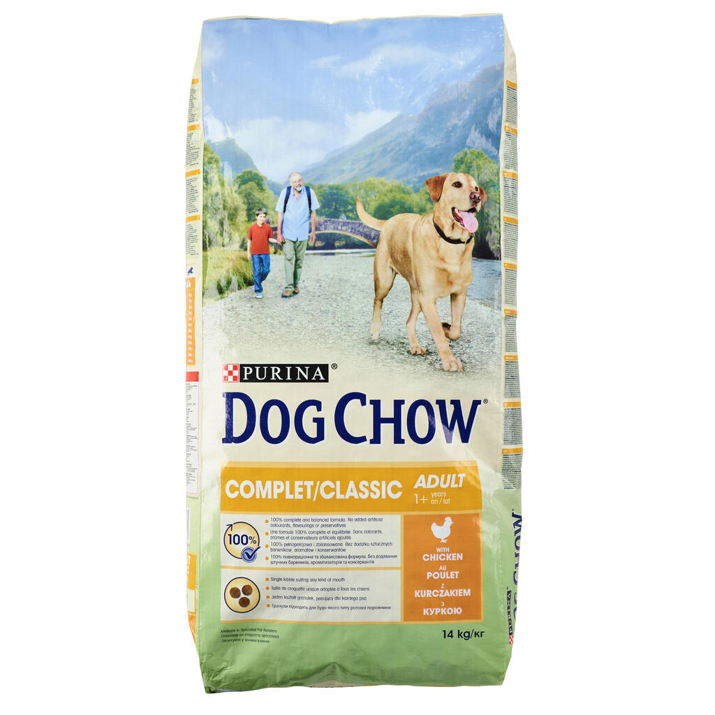 Sausā pieaugušu suņu barība “Dog Chow Complete/Classic” ar vistu, 14 kg