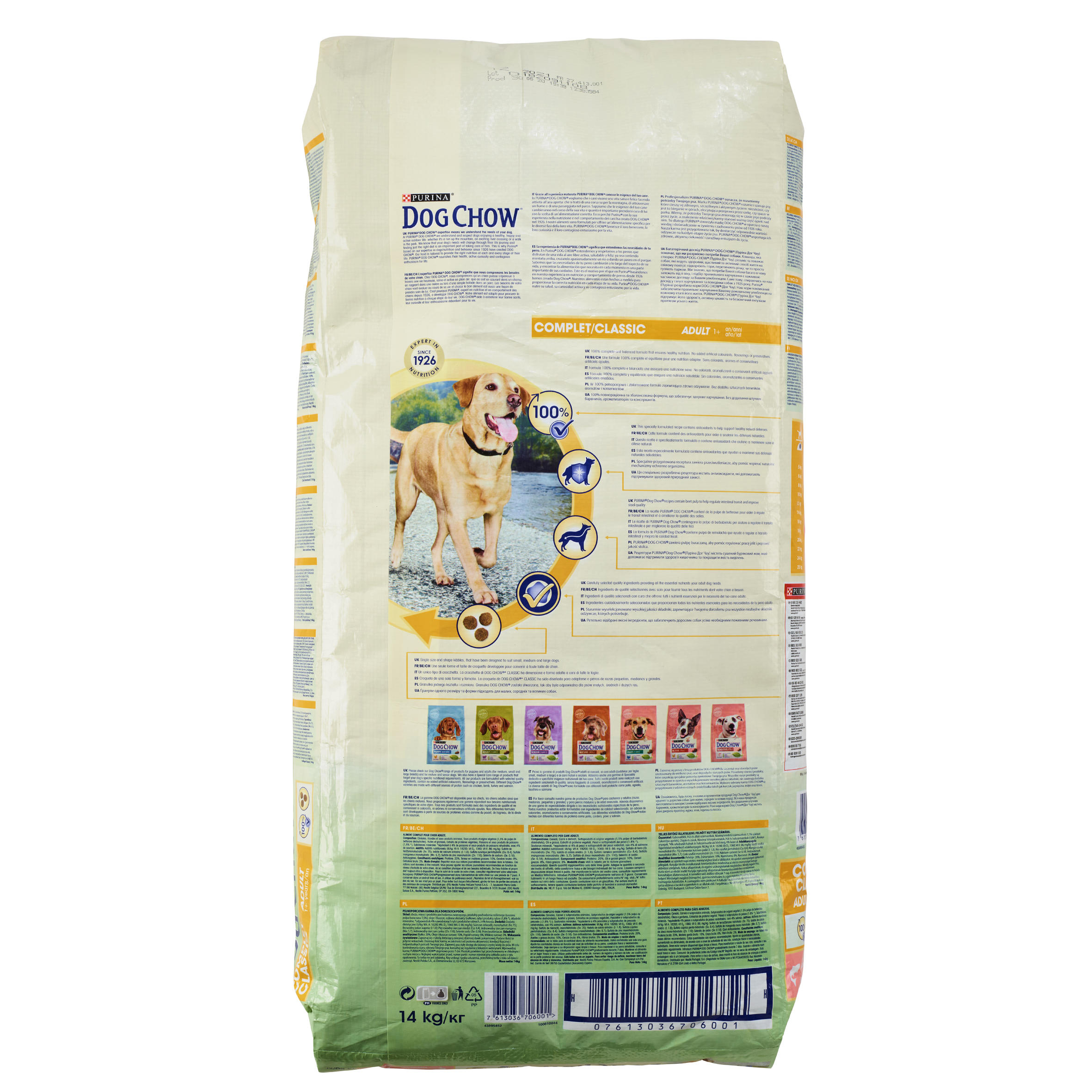 Hundefutter Adult complet/classic Lachs Dog Chow 14 KG 4/7