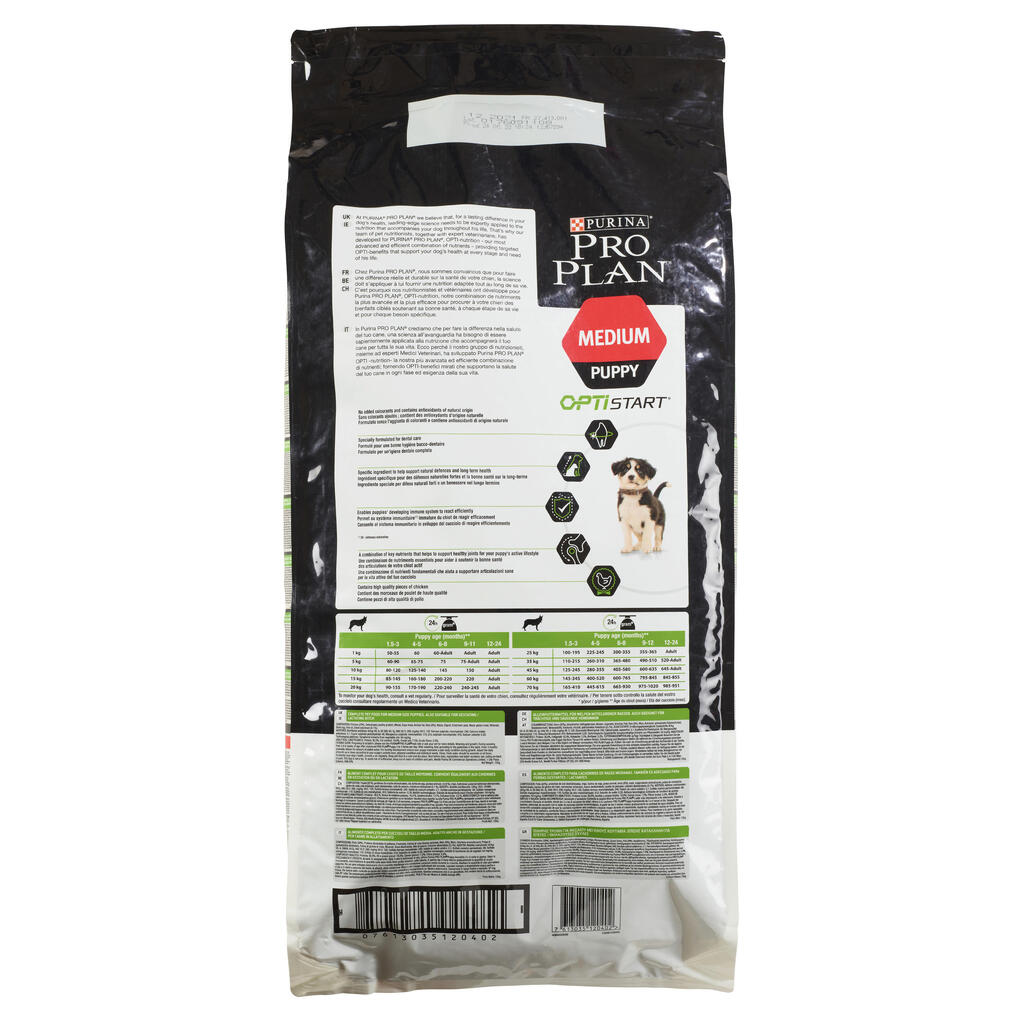 Hundefutter  Welpen MEDIUM PUPPY HUHN PRO PLAN 12 KG