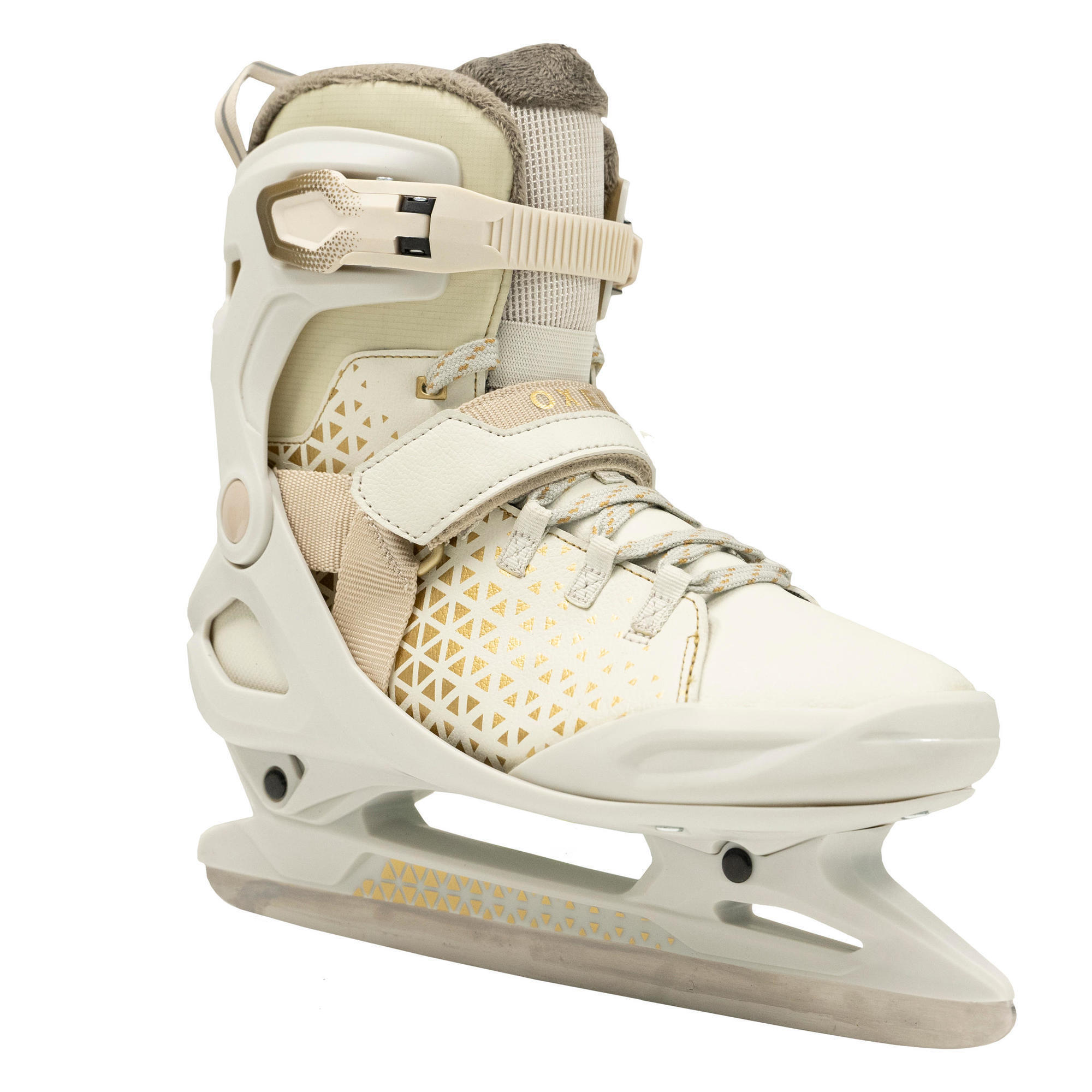 Adult Unisex Ice Skates Fit 520 Warm - Beige 1/9