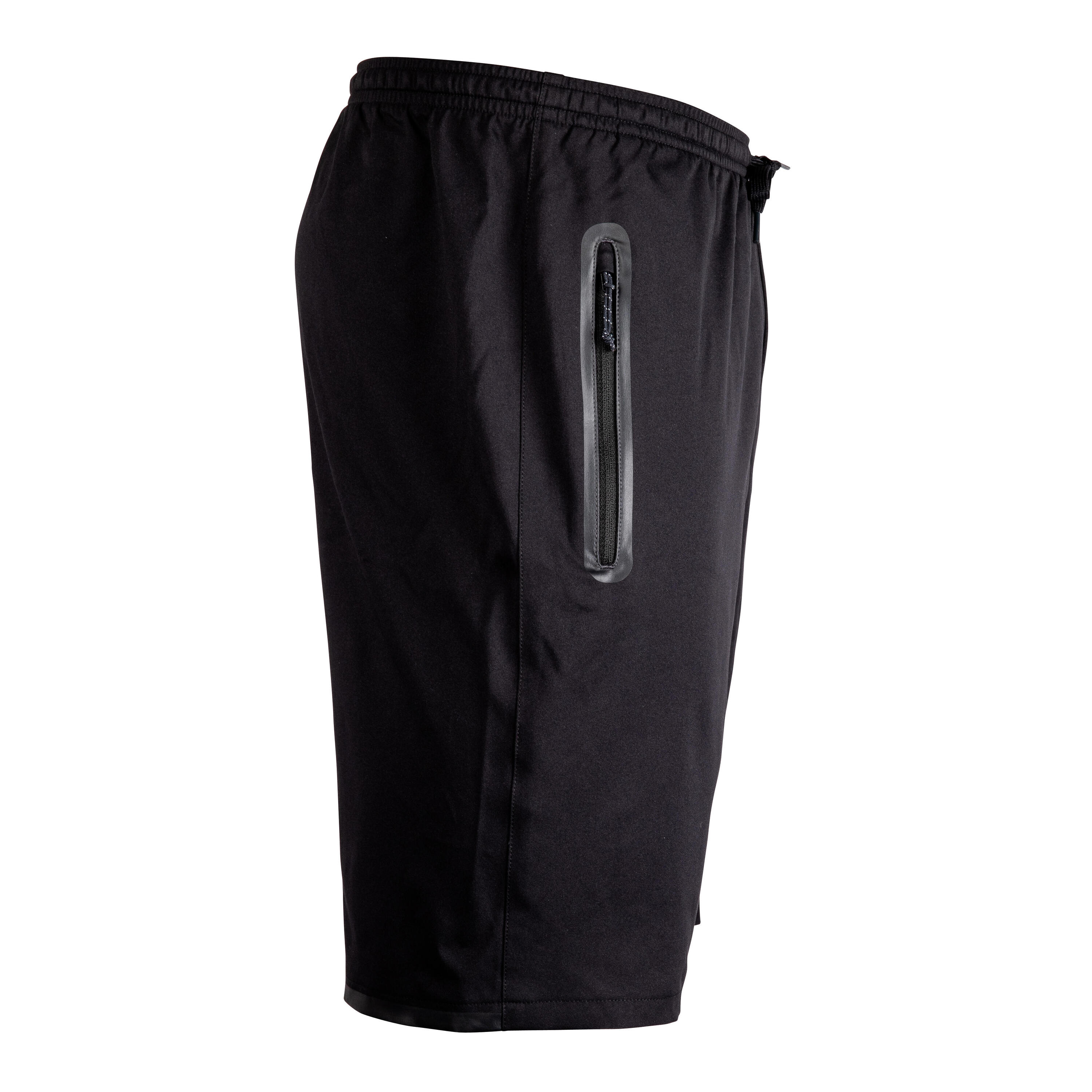 Adult Football Shorts with Zip Pockets Viralto Zip - Black/Grey 3/7