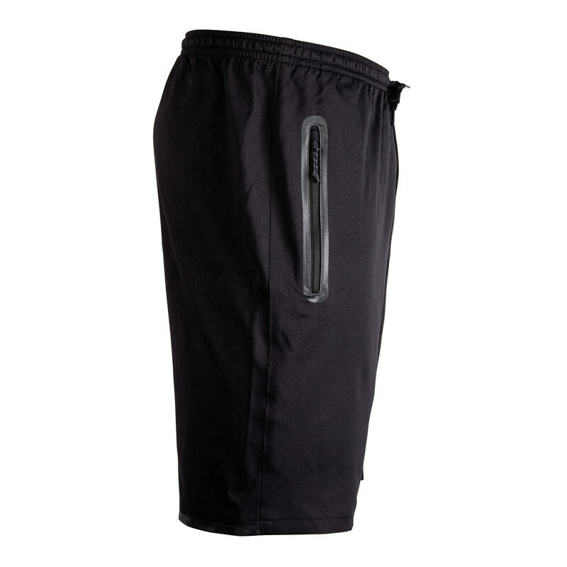 Pantalón Corto de Fútbol Kipsta F500 adulto negro y carbono