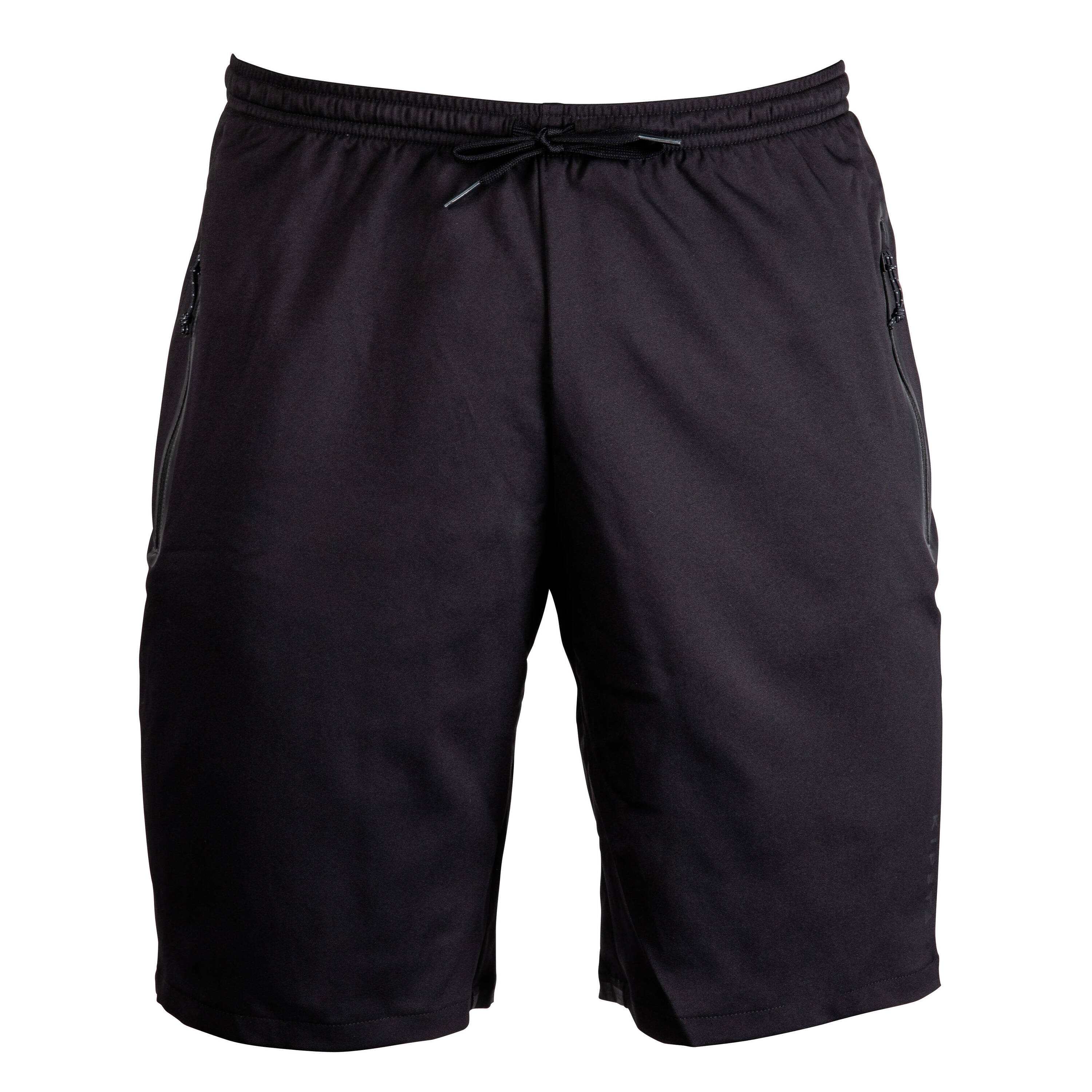 Adult Football Shorts with Zip Pockets Viralto Zip - Black/Grey -  1