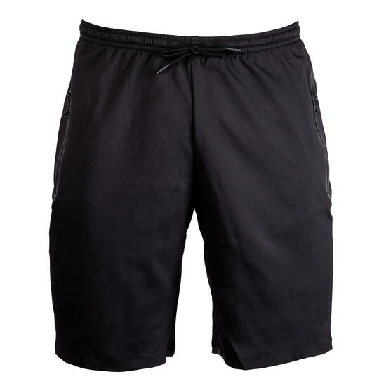 Damen/Herren Fußball Shorts mit RV-Taschen - Viralto Zip schwarz/carbongrau