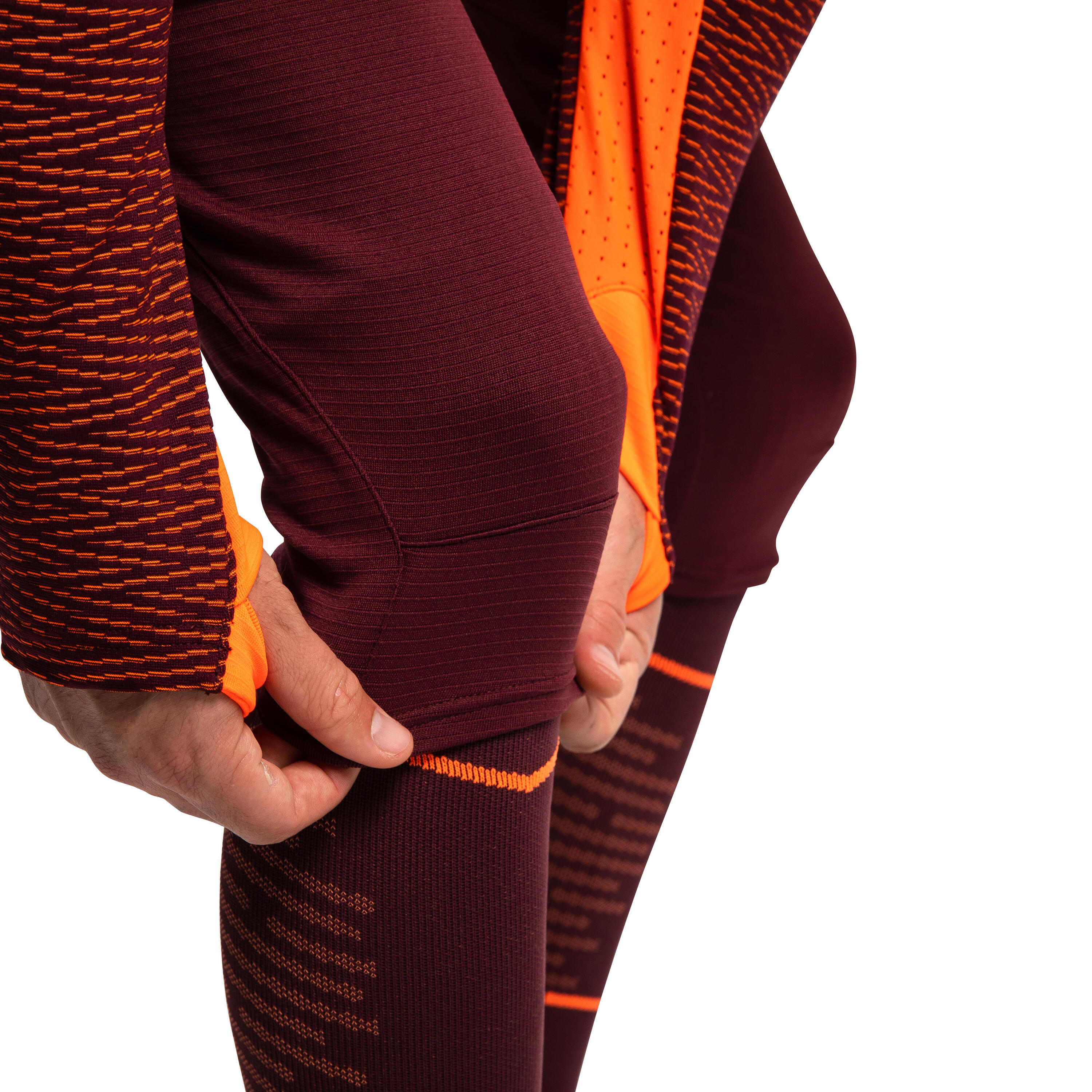 Pantalón 3/4 de fútbol adulto CLR Adulto Burdeos 3/10