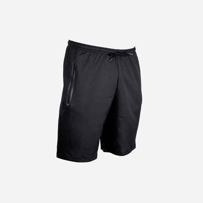 Adult Football Shorts with Zip Pockets Viralto Zip - Black/Grey