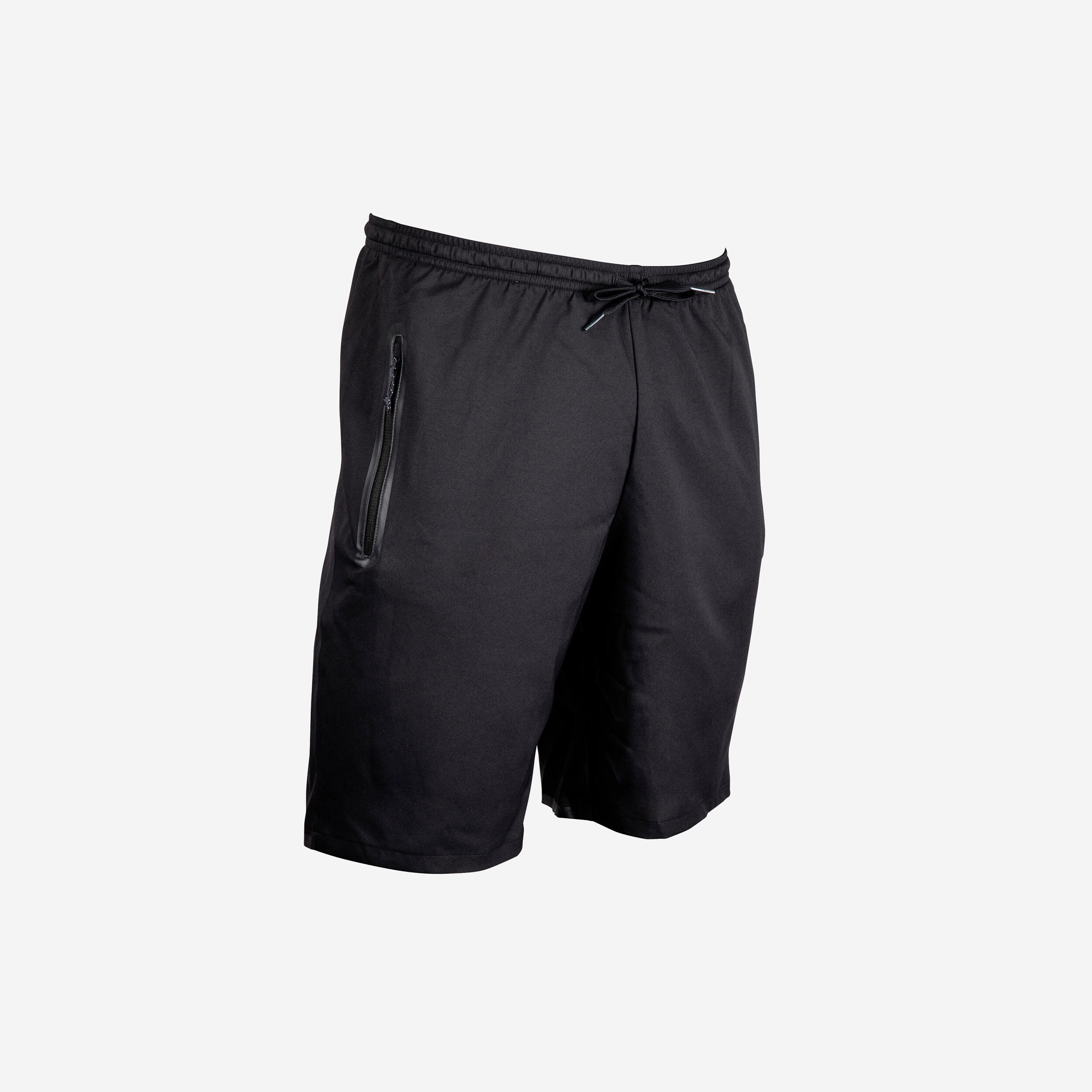 Pantaloncini da calcio VIRALTO ZIP da adulto con tasche con zip, nero e carbonio