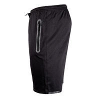 Short de football avec poches zippées adulte VIRALTO ZIP noir et carbone