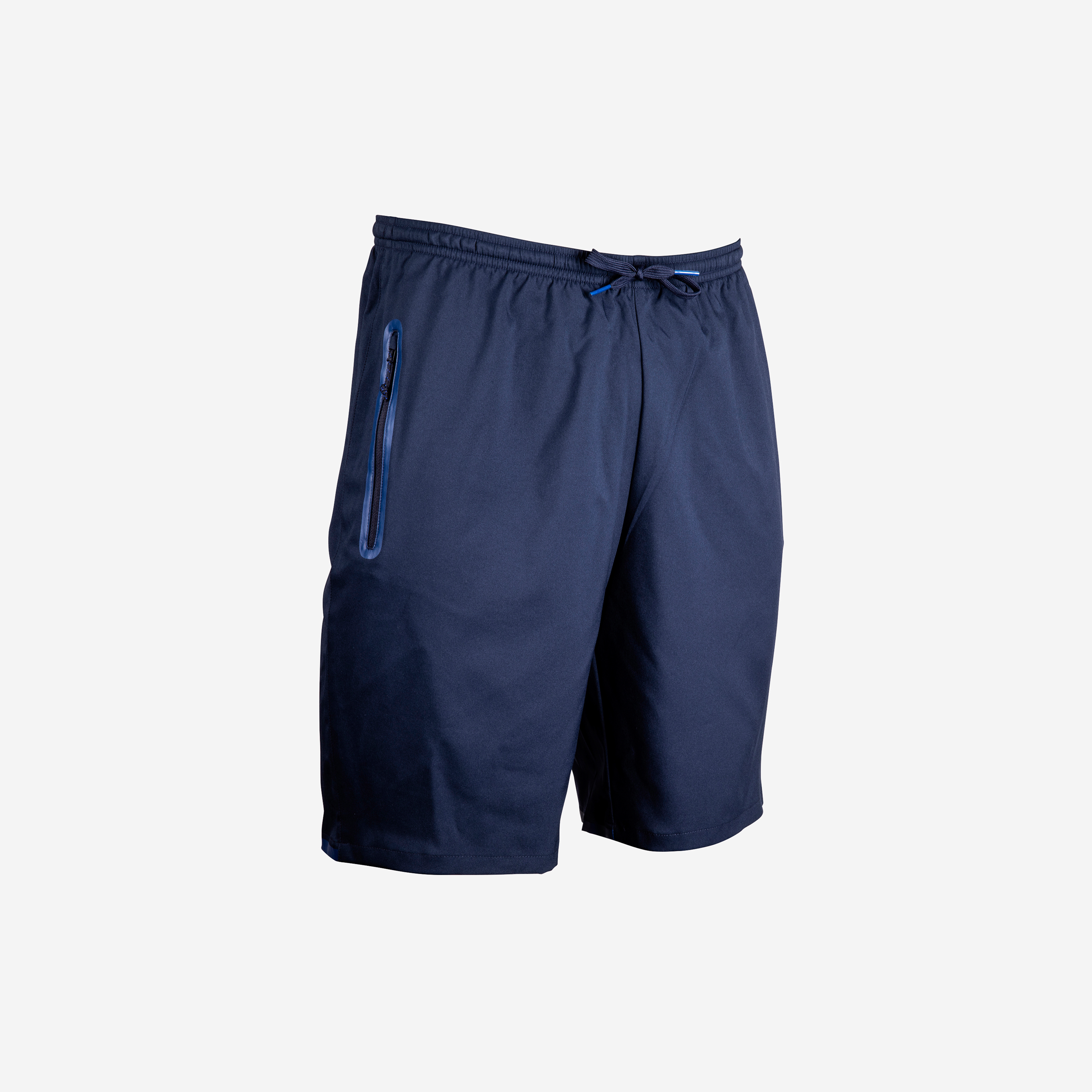 Short de football avec poches zippées adulte VIRALTO ZIP bleu marine