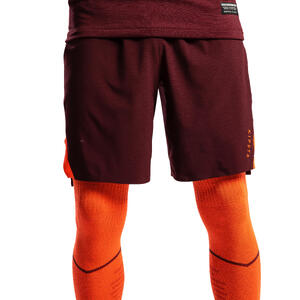 Pantalón corto de Fútbol Kipsta CLR adulto burdeos