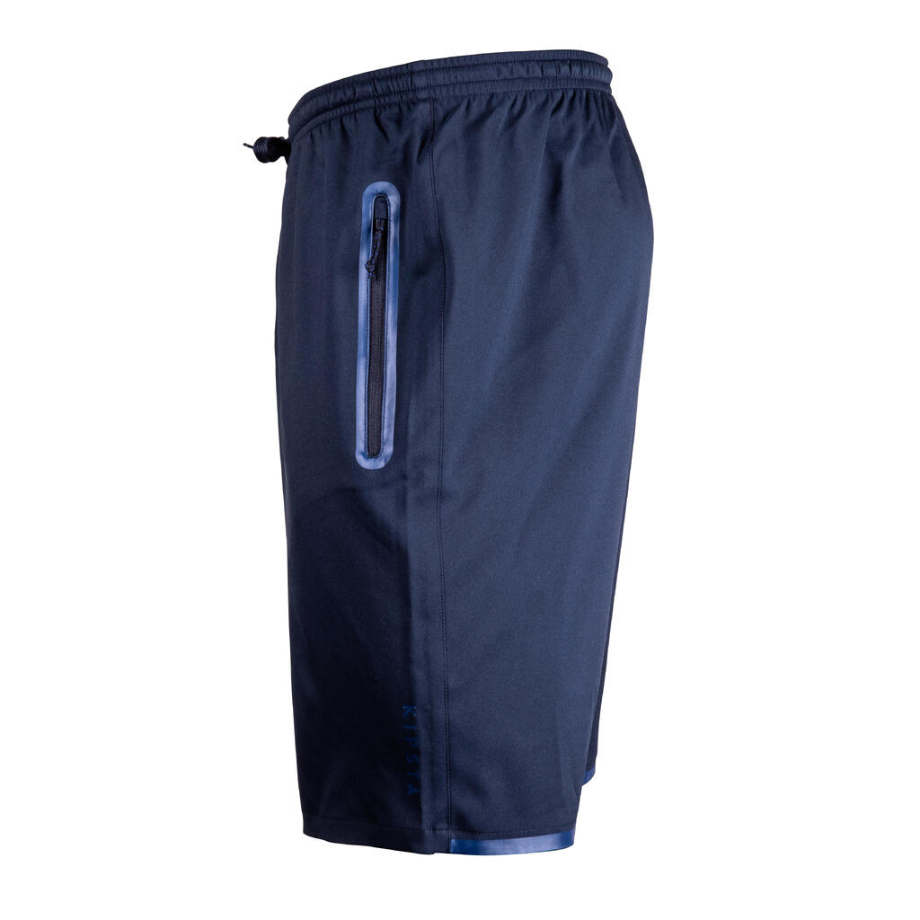 Adult Football Shorts with Zip Pockets Viralto Zip - Black/Grey