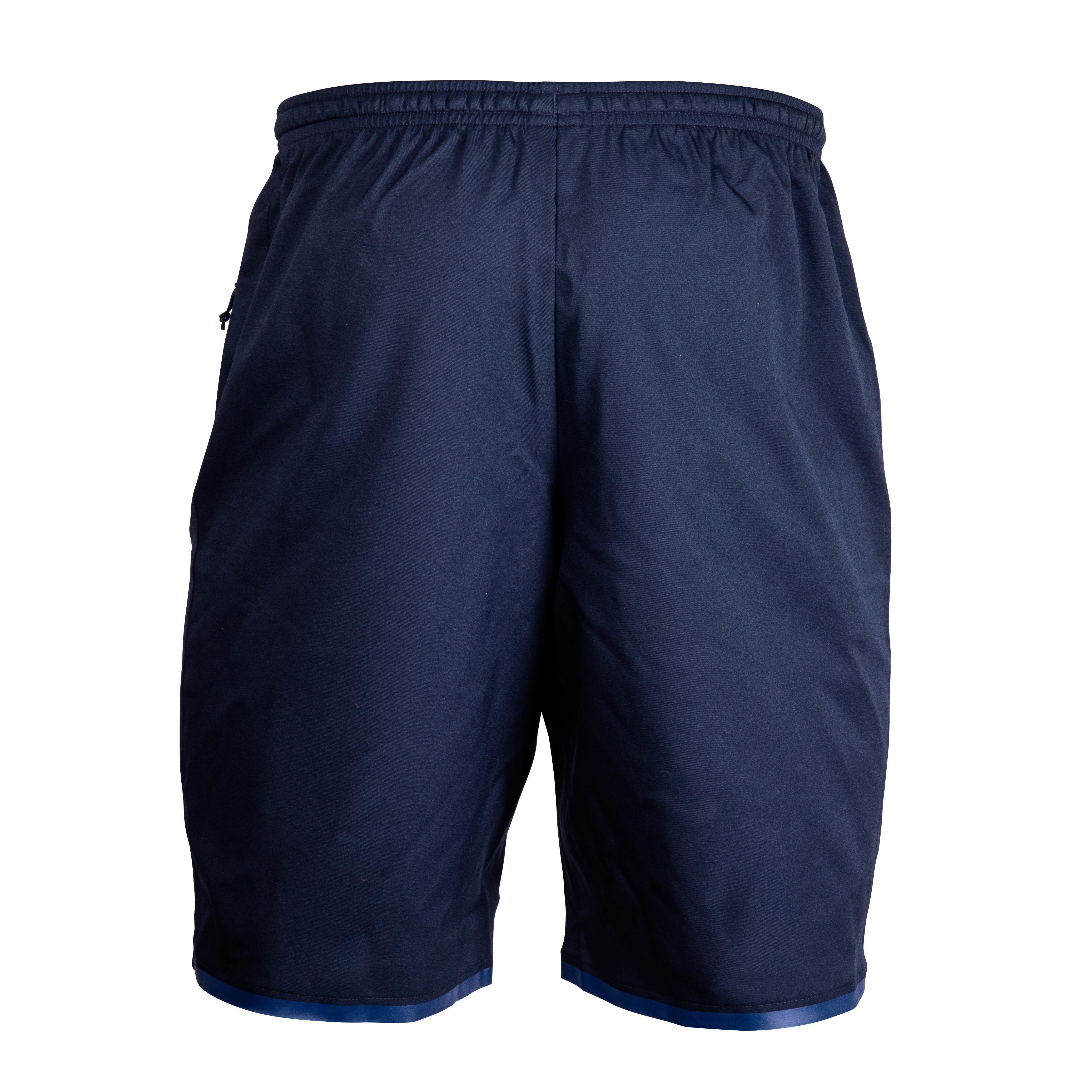 Men Football Shorts Zip Pockets Viralto - Navy Blue