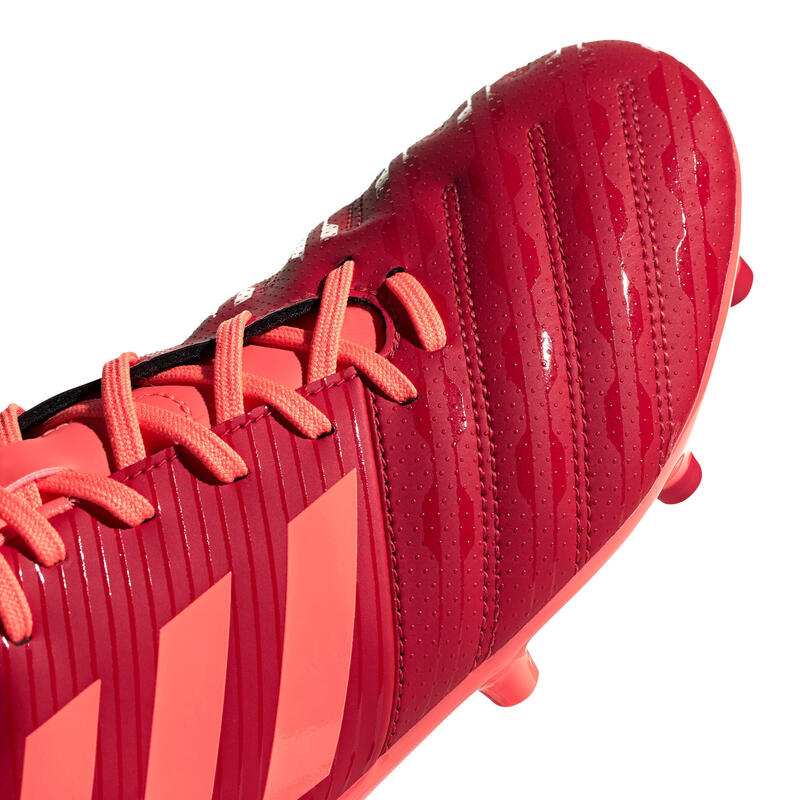 chaussures de rugby moulée terrain sec malice FG adulte orange Adidas