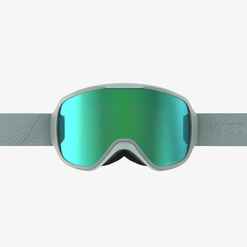 GIRL’S AND WOMEN’S SKI AND SNOWBOARD GOGGLES G 500 I ALL WEATHER ASIA - GREEN