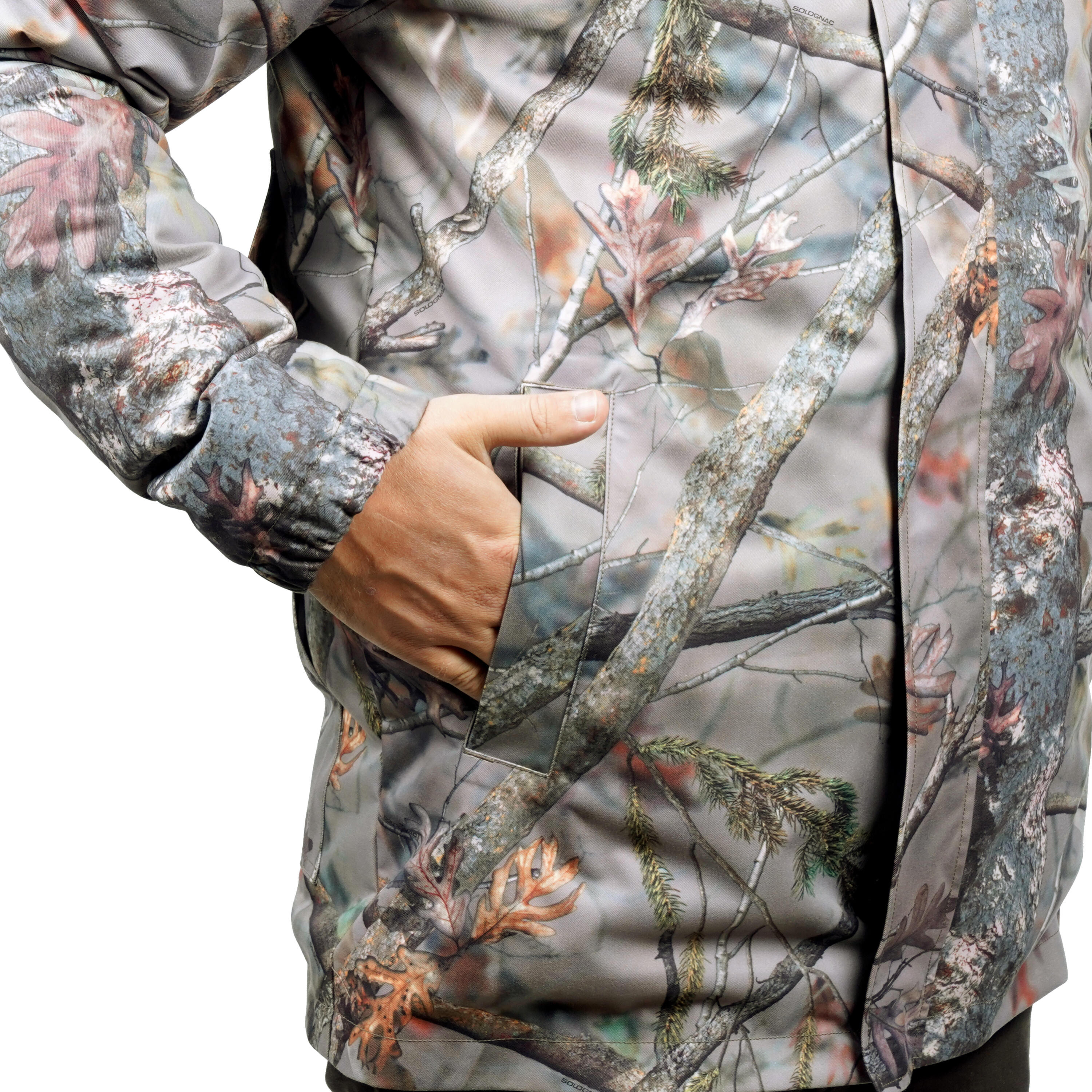 WARM HUNTING JACKET 100 - CAMOUFLAGE 8/9