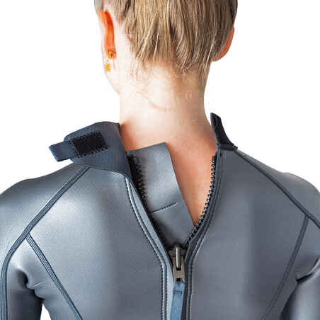 Women freediving 1.5mm neoprene long-sleeve top shorty FRD500 glide skin metal