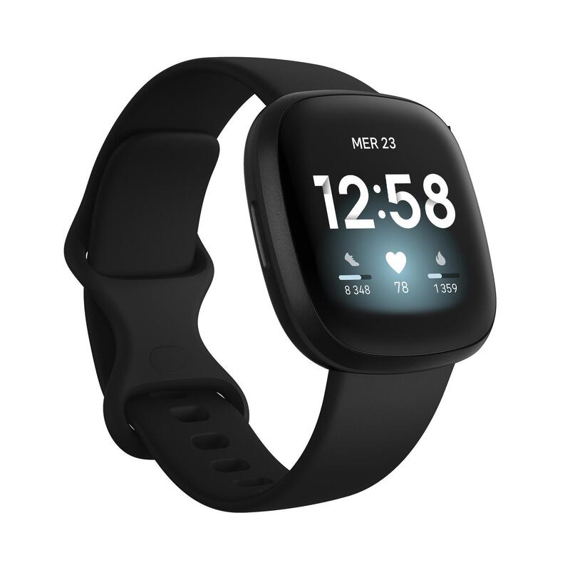 Reloj inteligente smartwatch con pulsómetro y GPS Fitbit Versa 3 negro