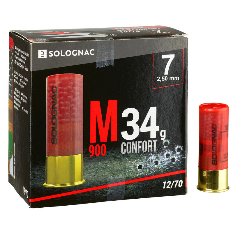 CARTOUCHE M900 34g CONFORT CALIBRE 12/70 PLOMB N°7 X25
