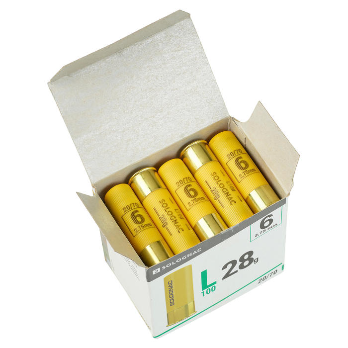 Calibre 20 CARTOUCHE L100 28g CALIBRE 20/70 PLOMB N°7 X25 Solognac