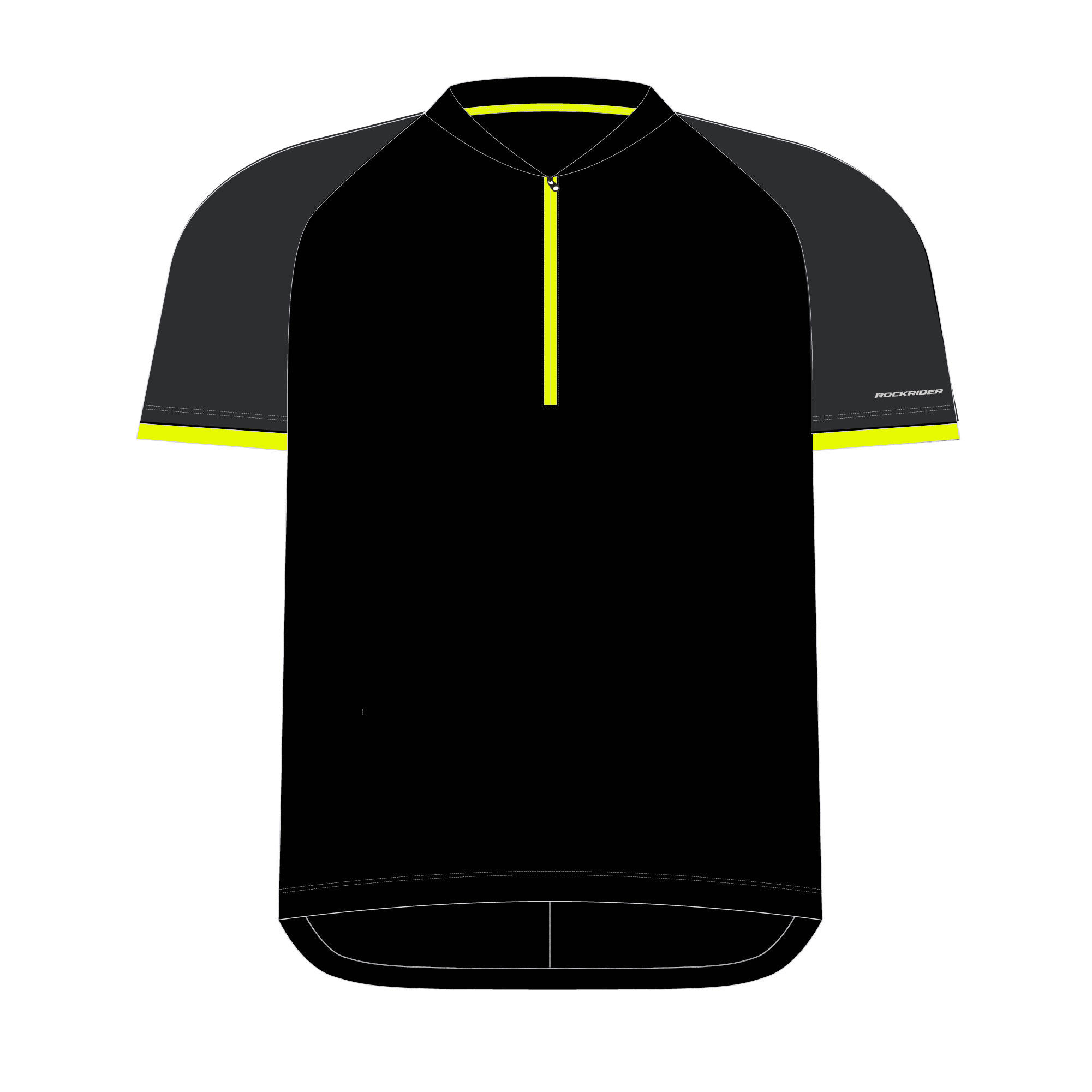 Maillot ciclismo manga corta niños Btwin 500 negro y amarillo 2/13