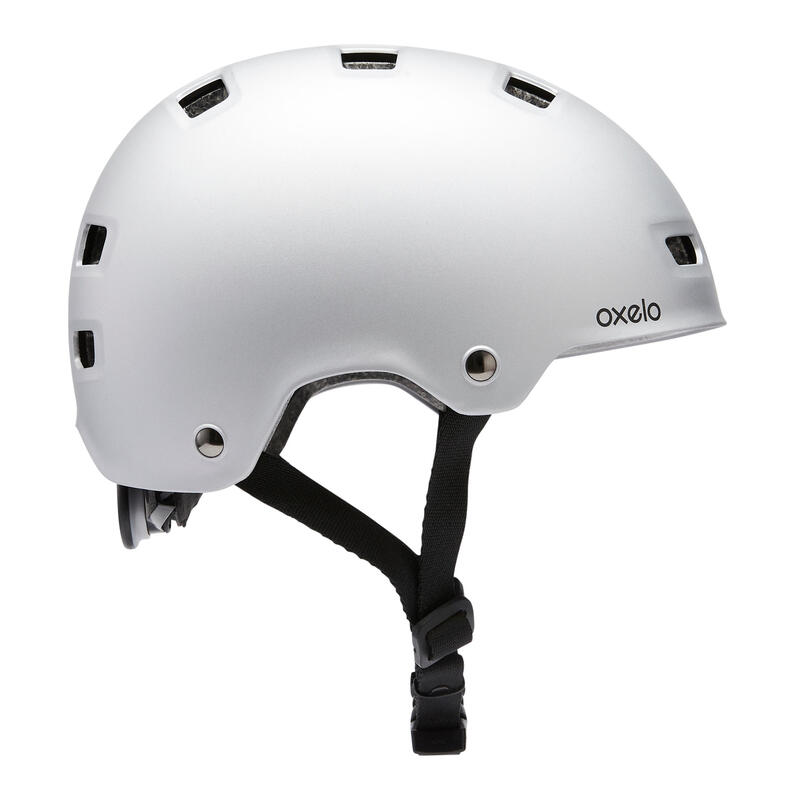 Helm voor inlineskaten skateboarden steppen MF500 grijs