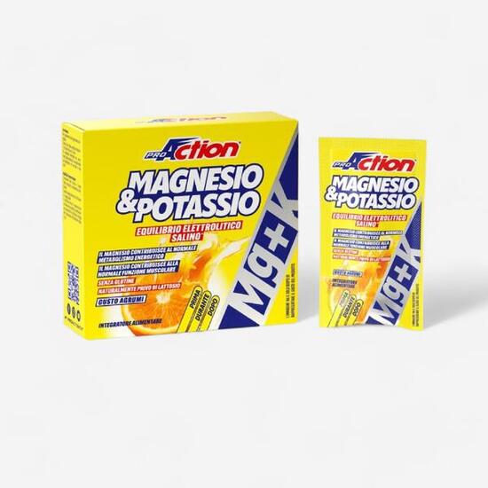 Magnesio e potassio MG+K polvere effervescente gluten free gusto agrumi 10 buste