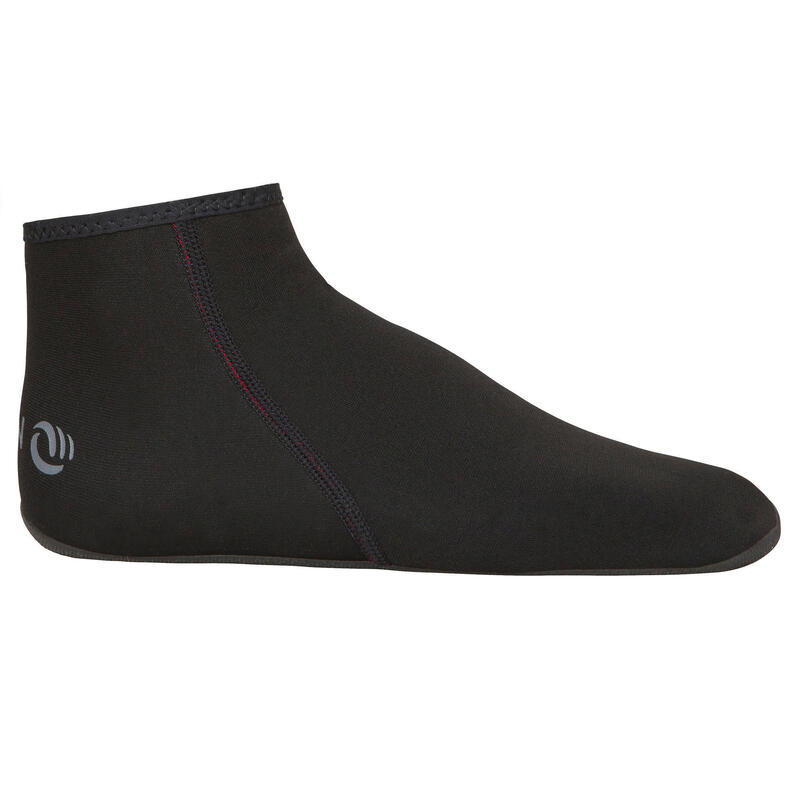 Neopren Sörf İç Ayakkabısı - 2 mm - Siyah - 100