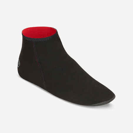 Čarape za surfanje i bodyboarding 100 od neoprena 2 mm srednje visoke crne