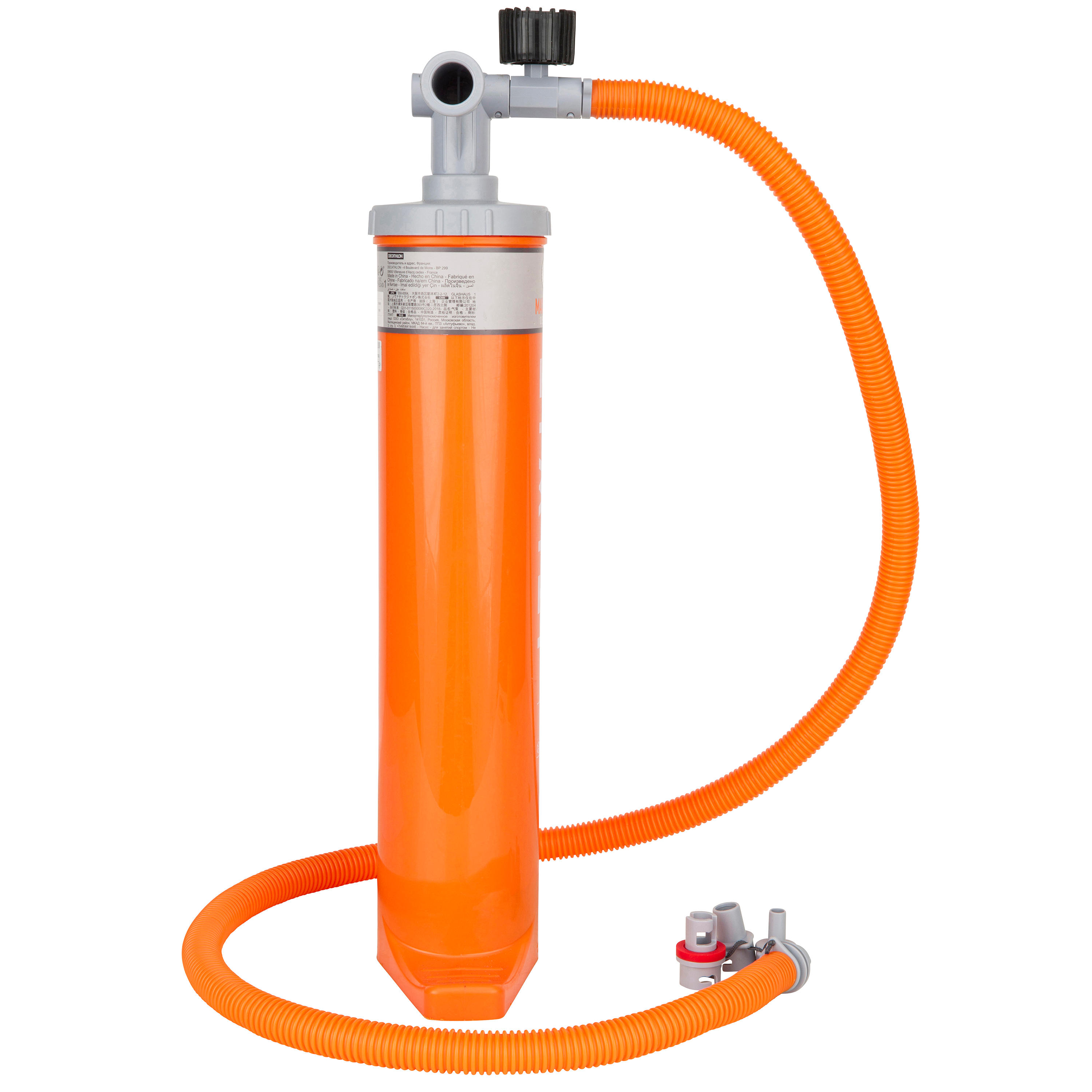 Dual-action low-pressure hand pump for canoes and kayaks 2x2.6L 1-8 PSI 3/9