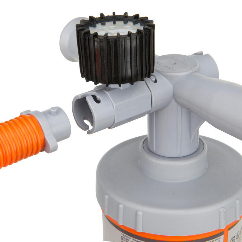 Dvojčinná nízkotlaká ruční pumpa na kajak 1–8 PSI 2 × 2,6 l oranžová
