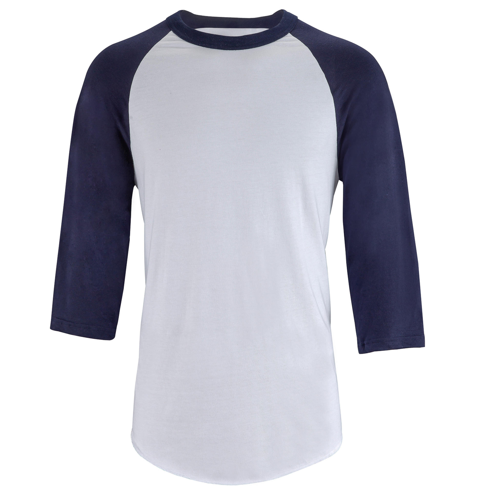 BA 550 Adult 3/4 Sleeve Baseball T-Shirt - White/Blue 2/4