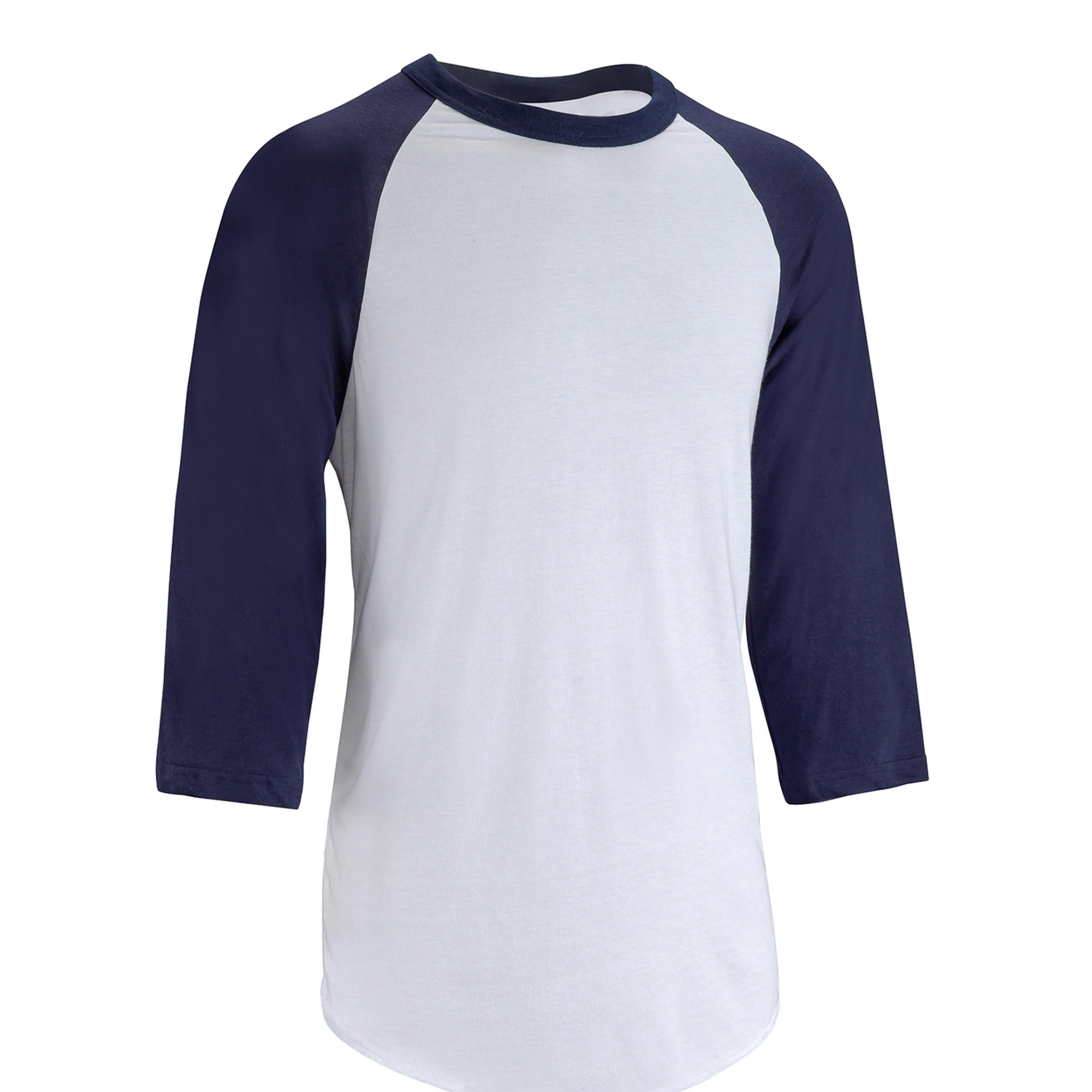 BA 550 Adult 3/4 Sleeve Baseball T-Shirt - White/Blue 1/4
