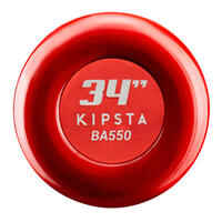 Bate Béisbol Aluminio Kipsta BA550 32'' 34'' Rojo Negro