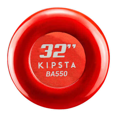 Bate Béisbol Aluminio Kipsta BA550 32'' 34'' Rojo Negro