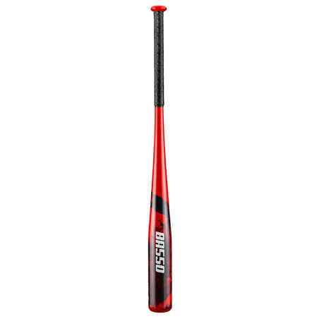 Bate Béisbol Aluminio Kipsta BA550 32'' 34'' Rojo Negro