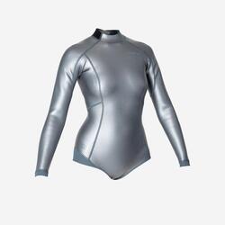 Free-diving top FRD 500 Women’s glide skin neoprene 1.5mm grey