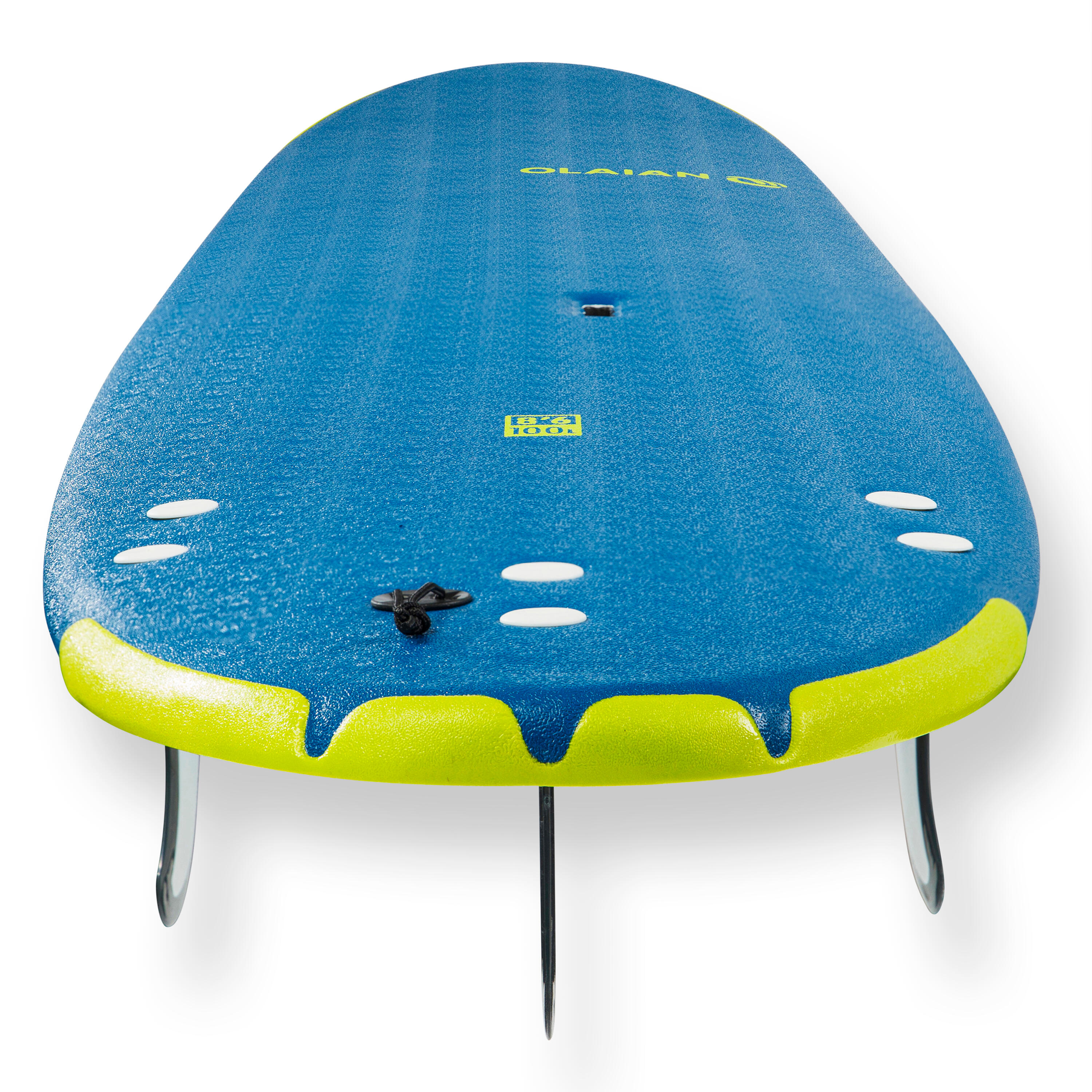 500 Foam Surfboard 8'6”. Supplied with a leash and 3 fins. 4/13