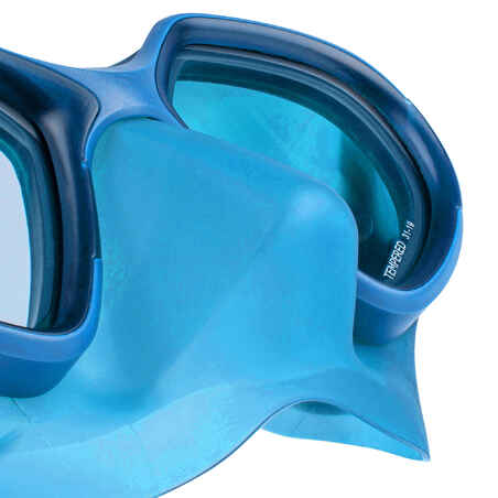 Freediving mask small volume - 500 dual petrol blue