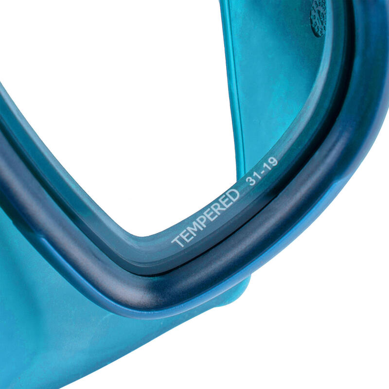 Masque apnée petit Volume - 500 Dual Bleu pétrole