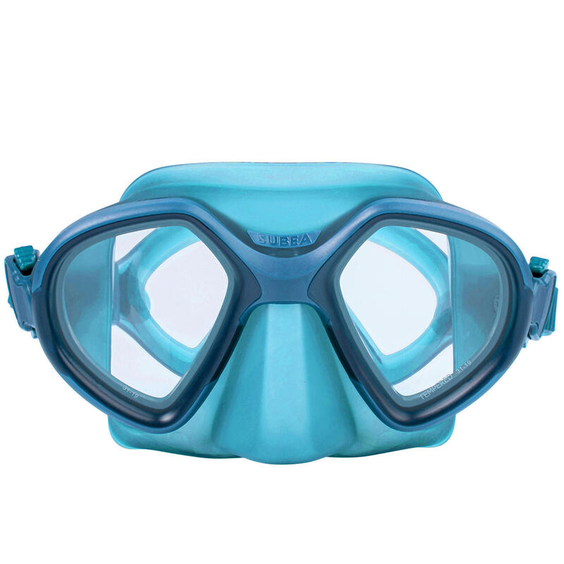 Freediving mask small volume - 500 dual petrol blue