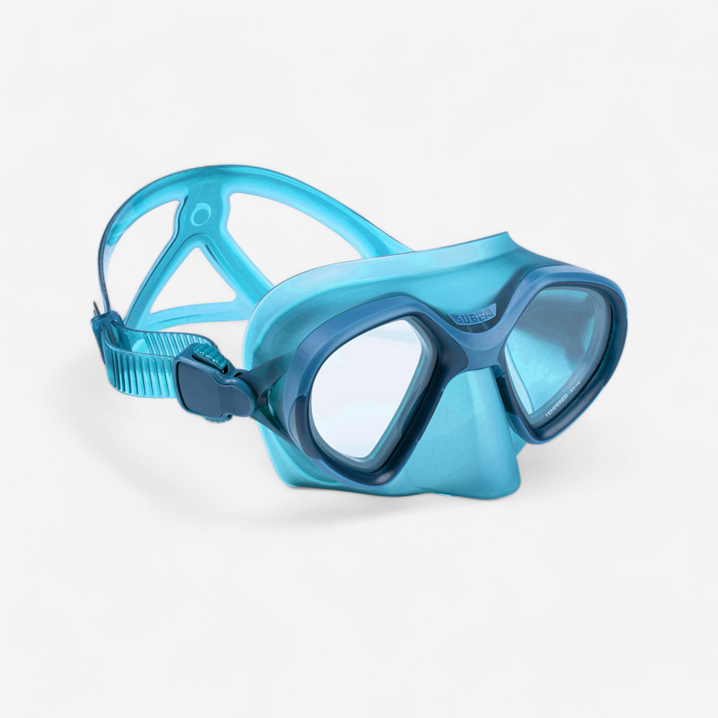 Freediving mask small volume - 500 dual petrol blue 1/8