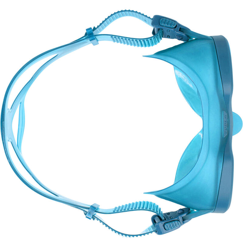 Maschera apnea 500 DUAL volume piccolo blu