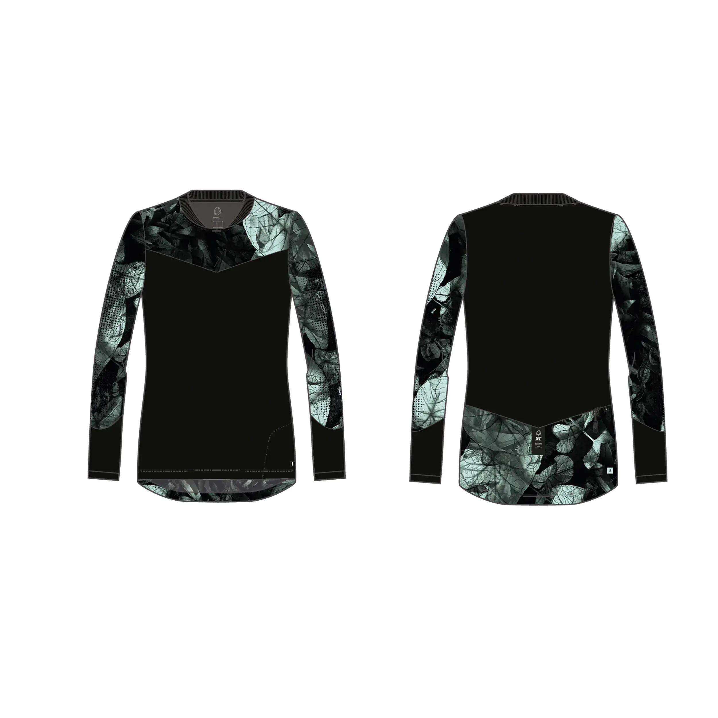 CAMISOLA DE BTT MULHER EXPL 500 PRETO/VERDE 14/15