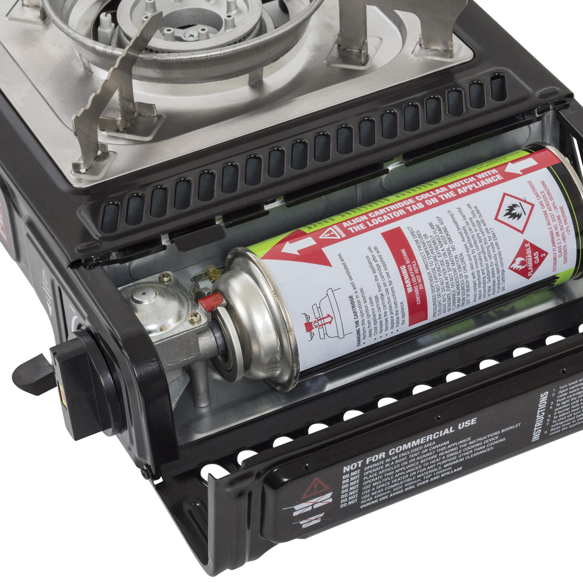 GASMATE TRAVELMATE II SINGLE BUTANE STOVE BLACK