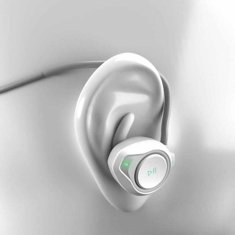 Bezdrátová běžecká sluchátka 500 Bluetooth bílá