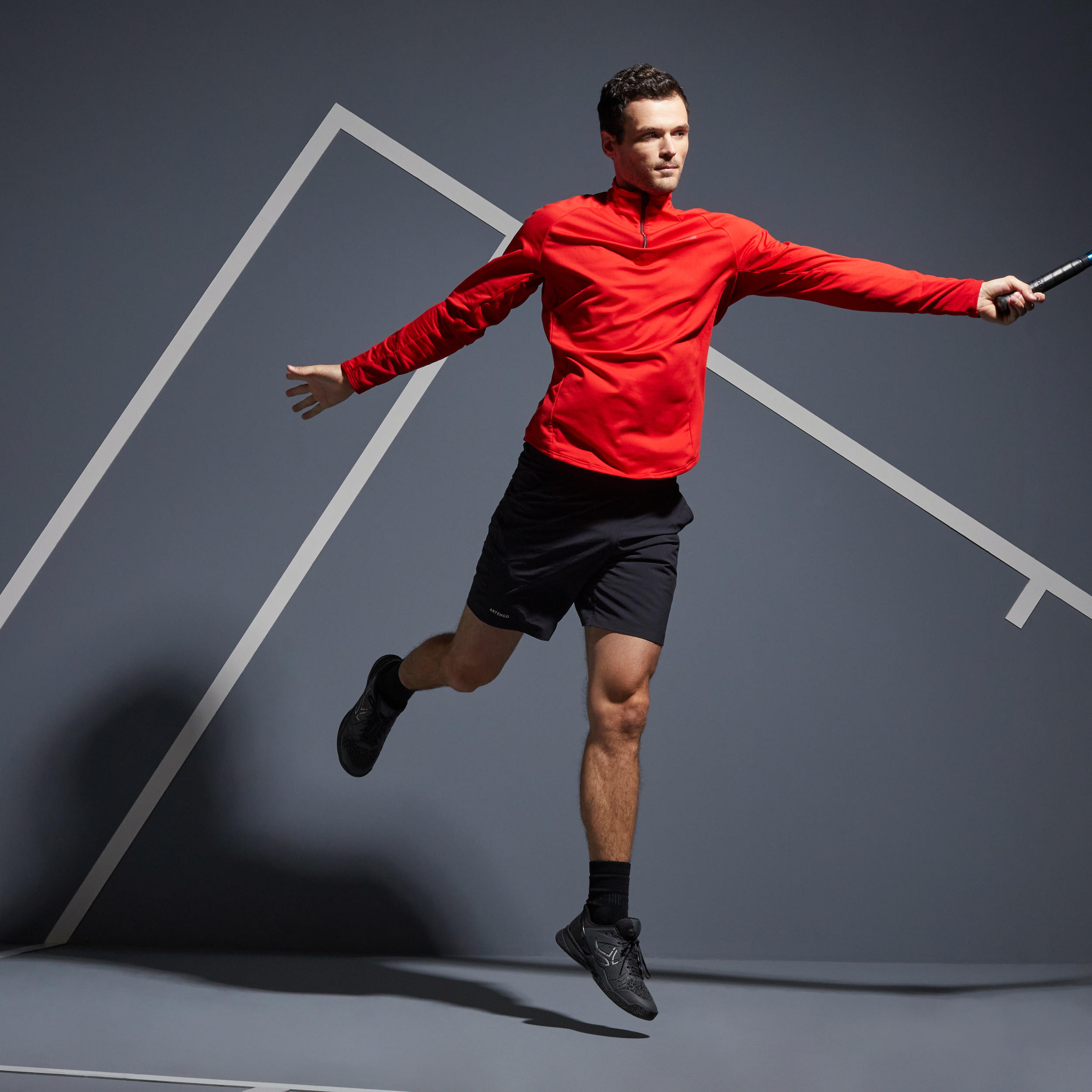 Men's Tennis Long-Sleeved Top Thermic 1/2 Zip - Red 3/8
